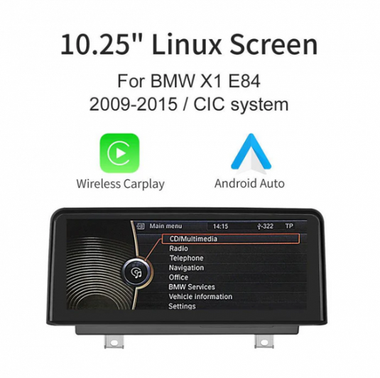 BMW X1 F84 2009-2015 CIC Linux 10.25'' WIRELESS Apple CarPlay Android Auto Screen