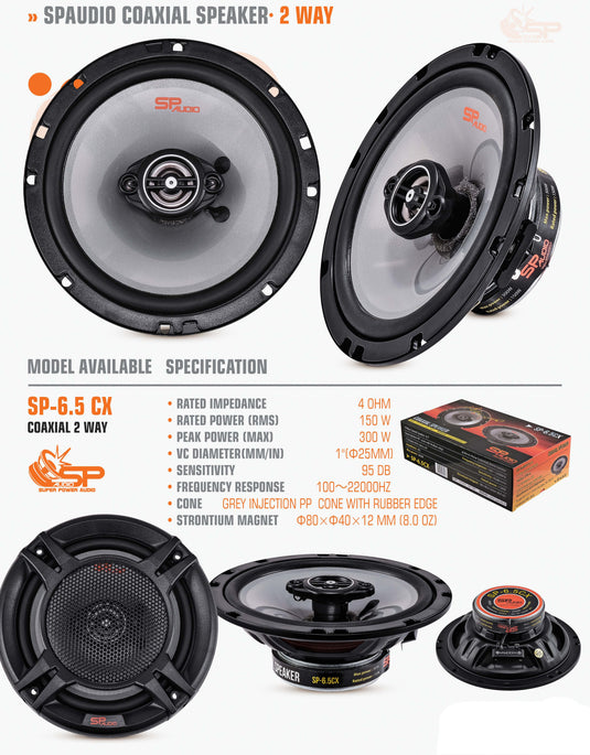 SP 6.5CX COAXIAL SPEAKERS 6.5"/16.5CM 150W RMS