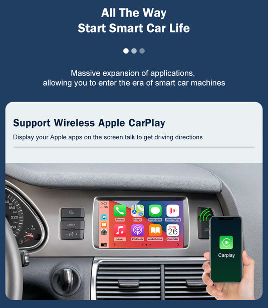 Audi Q7 / SQ7 / RSQ7 MMI 3G 3G+ WIRELESS Apple Carplay & Android Auto Upgrade KIT (2009-2015)