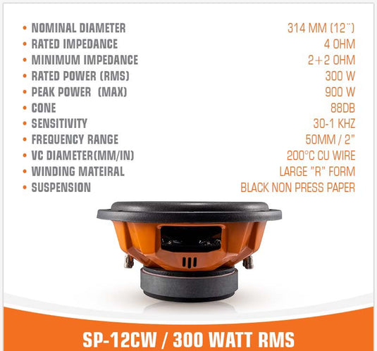 SP 12CW SUBWOOFER 12"/30CM 300W RMS