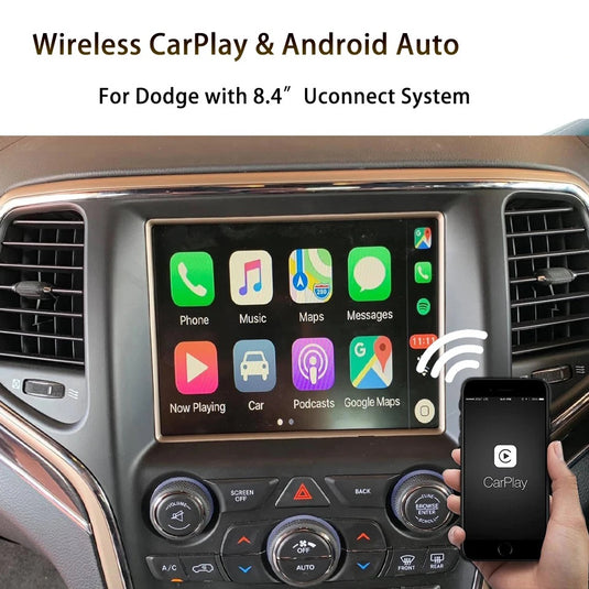 DODGE Challenger / JEEP 8.4" UCONNECT System WIRELESS Apple Carplay/ Wireless Android Auto Upgrade Kit