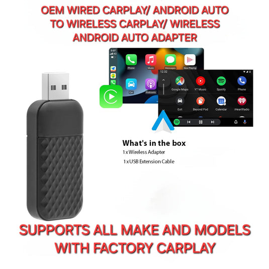 WIRED APPLE CARPLAY / ANDROID AUTO TO WIRELESS APPLE CARPLAY/ ANDROID AUTO ADAPTER