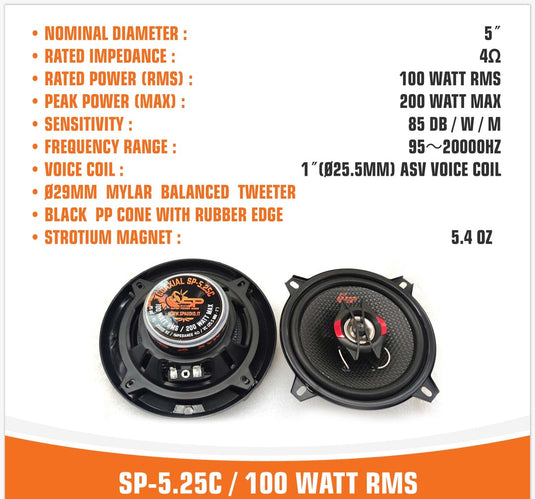 SP 5.25C COAXIAL SPEAKERS 5,25"/13.5CM 100 RMS
