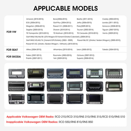 DERTON DT-800WCA VW Volkswagen Oem Style Wireless CarPlay & Android Auto Stereo