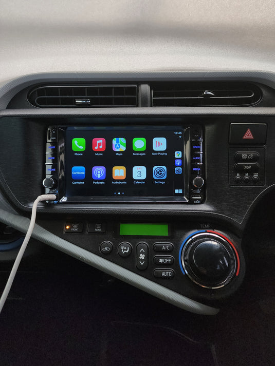 TOYOTA AQUA Compatible Apple CarPlay / Android Auto Unit, supports Factory Steering wheel control buttons/ camera