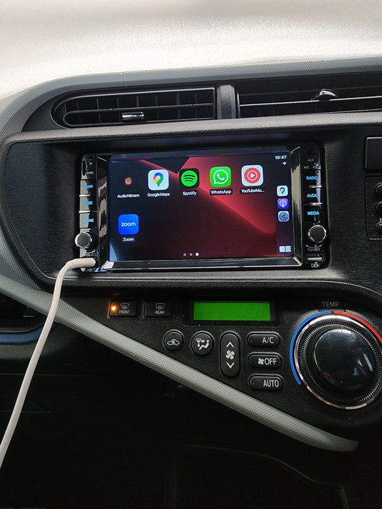 TOYOTA AQUA Compatible Apple CarPlay / Android Auto Unit, supports Factory Steering wheel control buttons/ camera