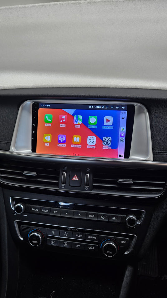 KIA OPTIMA FACTORY STEREO REPLACED BY DERTON WIRELESS APPLE CARPLAY/ ANDROID AUTO MULTIMEDIA UNIT and Retained Factory Steering wheel control buttons/ Reverse Camera/ AC Heater information Display