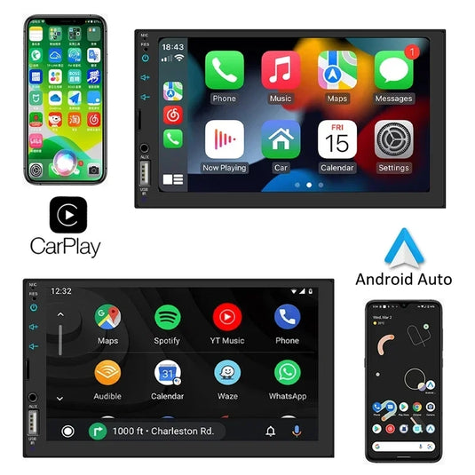 DERTON MP-415CA Double Din Apple Carplay & Android Auto Stereo